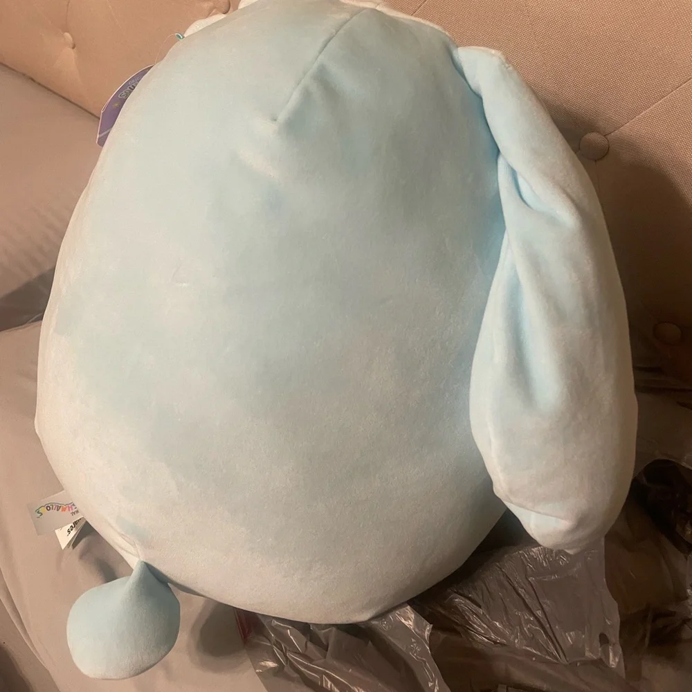 Original Squishmallow Blue Floppy Ears Rabbit Buttons 14 Inch Bunny, NWT